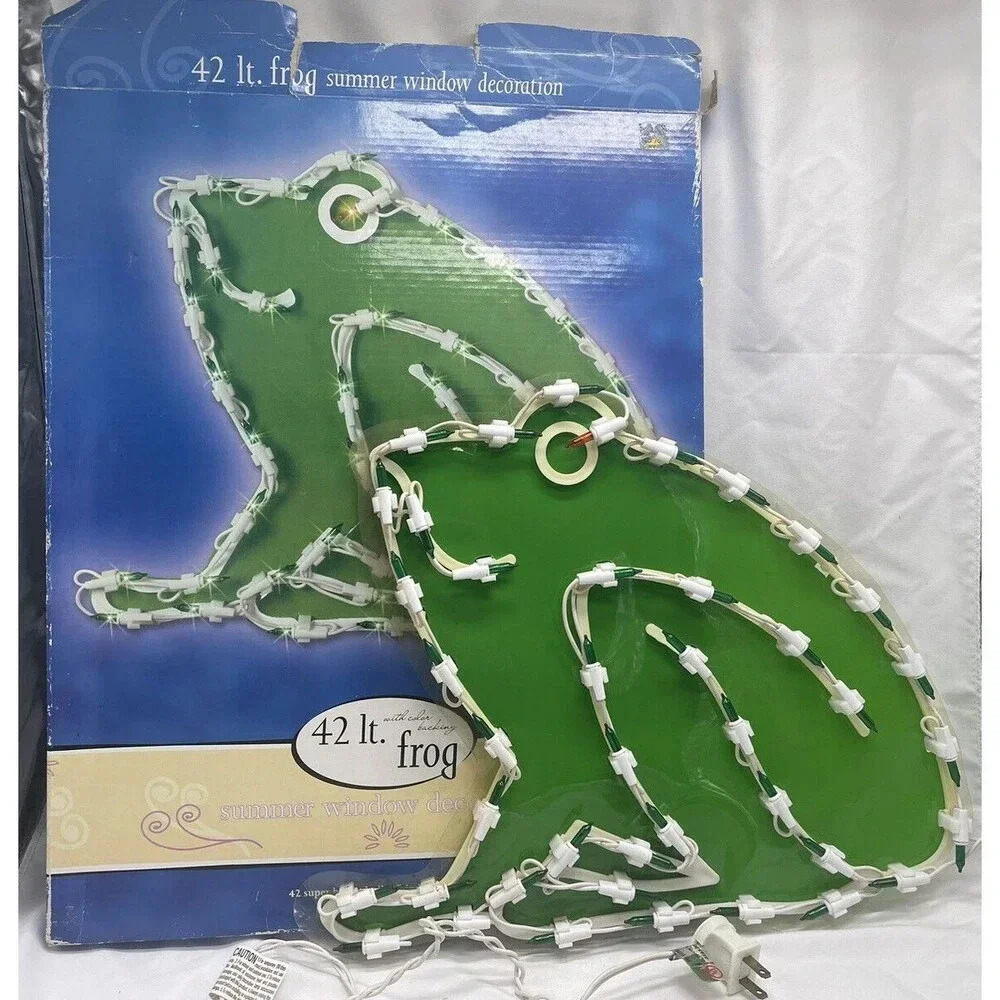 Vintage UL FROG Summer Window Decoration 42 Lt. White Color Backing 12x15 RARE